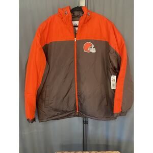 NFL Cleveland Browns Starter Jacket Mens 2XL Red Black Full Zip Long Sleeve A36